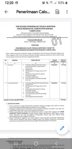 info Tenaga Kontrak Dinkes Kabupaten Bangka