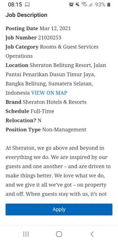 info Loker Guest Services Agent @Sheraton Belitung Resort