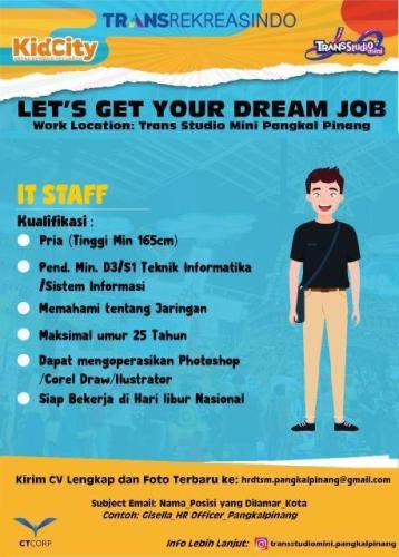 info Loker IT Staff @Transstudiomini-Pangkalpinang