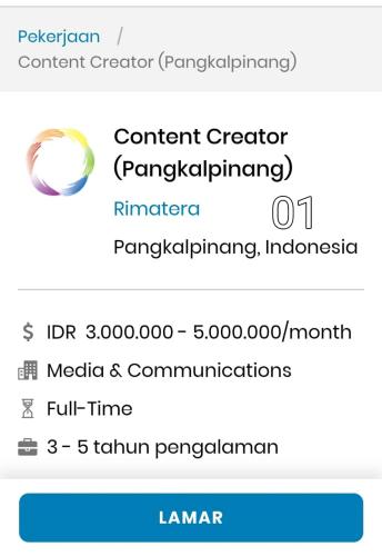 Info LOker Conten Creator @Pangkalpinang