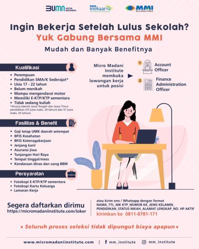 info Loker Account Executive/AO @Micro Madani Institute-Belitung