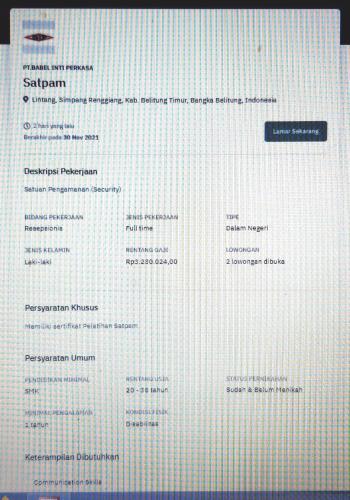 info Loker Staff Eksport @PT Babel Inti Perkasa-Belitung Timur