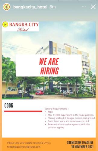 info Loker Cook @bangkacity_hotel