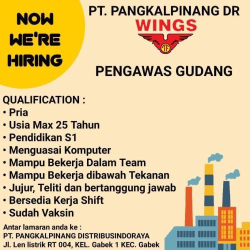 info Loker Pengawas Gudang dan Admin @PT Pangkalpinang DistribusindoRaya-Gabek/Pangkalpinang