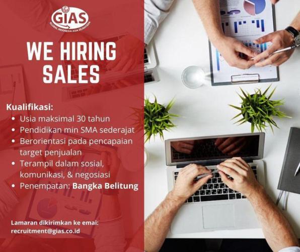 info Loker Sales di Global Indonesia Asia Sejahtera-Bangka Belitung