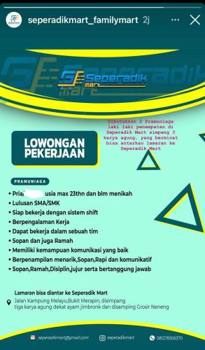 info Loker PRAMUNIAGA @seperadikmart_family-Pangkalpinang