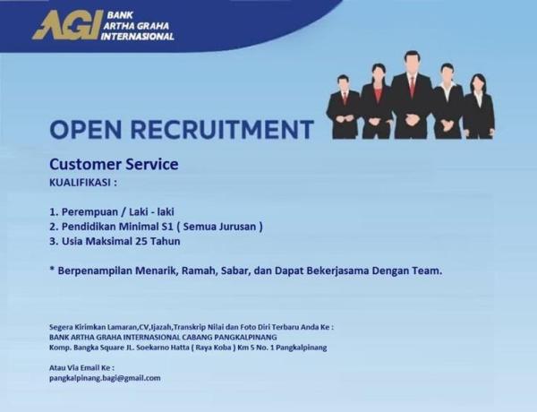 info Loker Customer Service @Bank Artha Graha International-Pangkalpinang