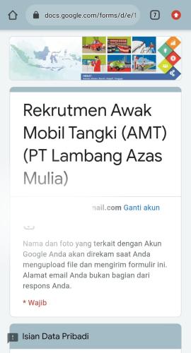 info Loker Awak Mobil Tangki/AMT @PT Lambang Azaz Mulia-Pangkalbalam/Pangkalpinang
