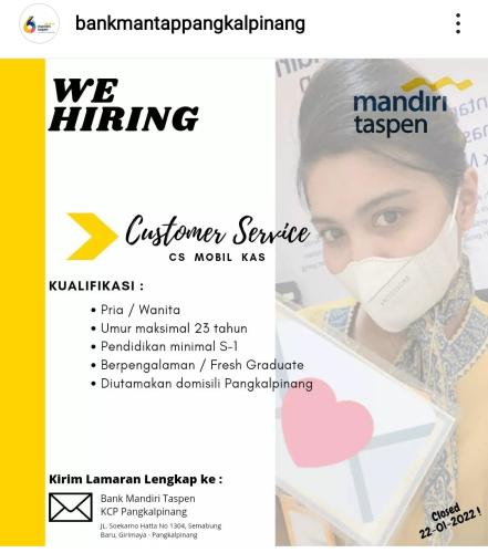 info Loker Customer Service @Bank Mantap-Pangkalpinang