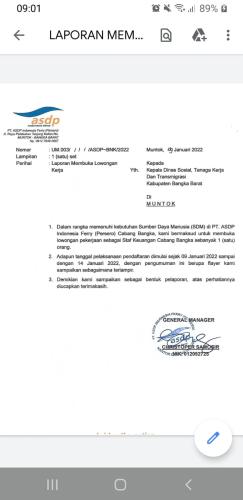 info Loker Staf Keuangan @PT ASDP  Indonesia Ferry-Cabang Bangka