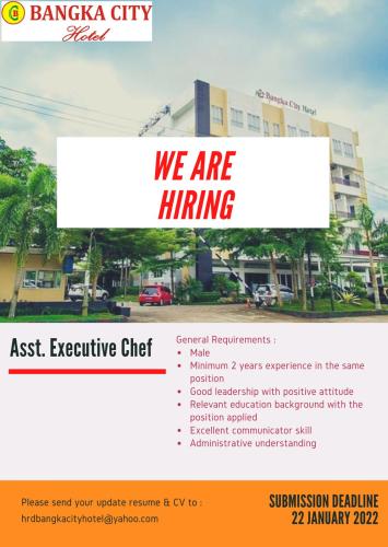 info Loker Ass Executive Chef @bangka city hotel