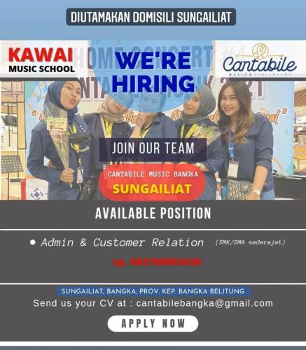 info Loker Admin & Customer Relation -Cantabile_musik 