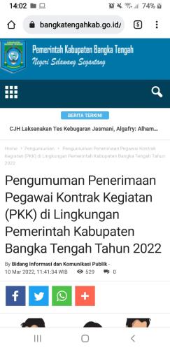 info Penerimaan Pegawai Kontrak Pemerintah Kabupaten Bangka Tengah Tahun 2022