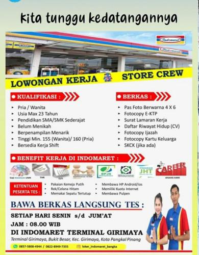 info Loker Store Crew-Indomaret Bangka Belitung