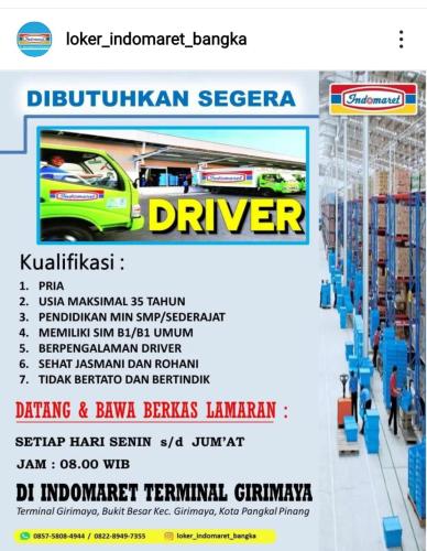 info Loker Driver-Indomaret Bangka Belitung