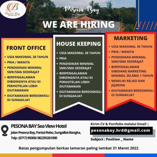 info Loker Front Office,Housekeeping & Marketing-Pesona Bay-SUNGAILIAT