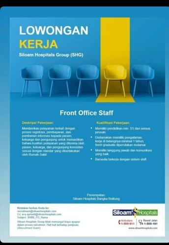 info Loker Front Office Staff-Siloam Hospital Bangka