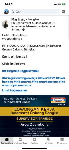 info Loker Supervisor Trainee-PT Indomarco Prismatama-Cabang Bangka