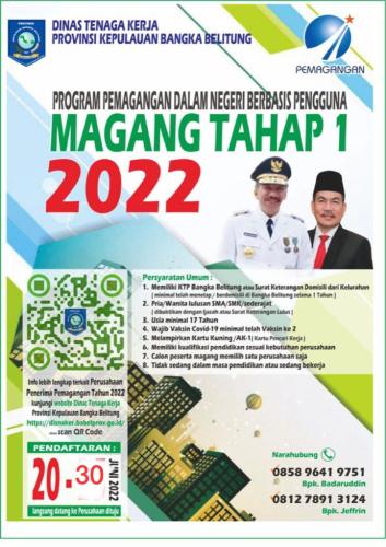 Pemagangan Gratis Tahap I di Perusahaan se Bangka & Belitung Tahun 2022