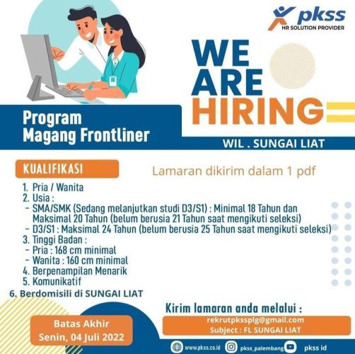 info Loker Program Magang Frontliner-Bank BUMN-Sungailiat-PKSS