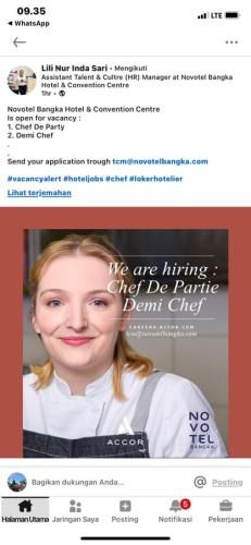info Loker Chef de Party & Demi Chef-Novotel Bangka Hotel & convention Center