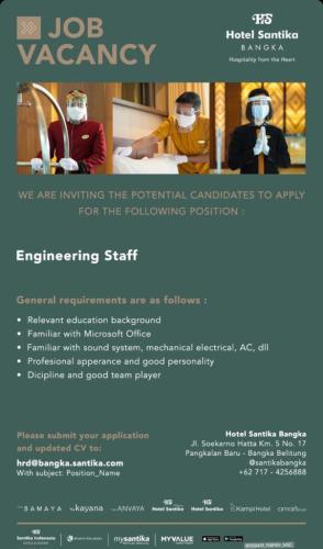 info Loker Engineering Sfaff-Hotel Santika Bangka
