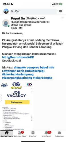 info Loker Salesman-PT Anugrah Karya Prima-Pangkalpinang