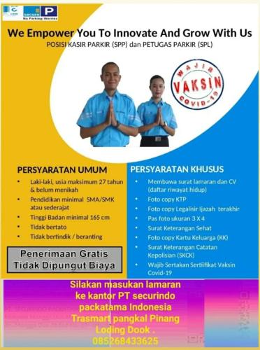 info Loker Kasir Parkir/SPP & Petugas Parkir/SPL-PT Securindo Packatama Indonesia-Pangkalpinang
