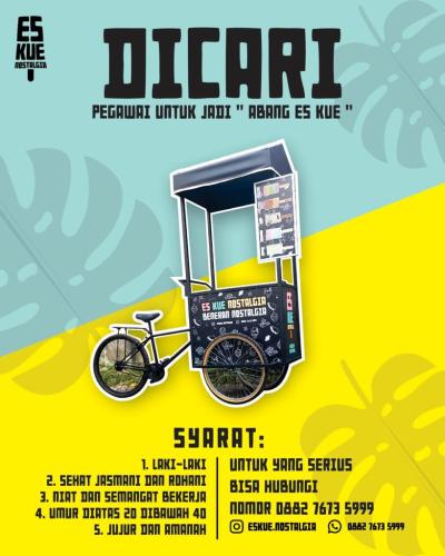 info Kesempatan Kerja Penjual Es-Area Pangkalpinang