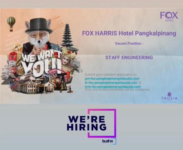 info Loker Staff Engineering-Fox Harris Hotel Pangkalpinang