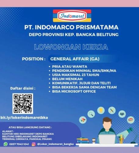 info Loker General Affair-PT Indomarco Pristama-Bangka Belitung
