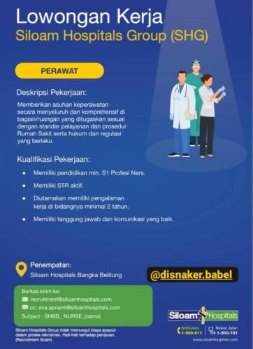 info Loker Perawat-Siloam Hospital Group-Bangka Belitung