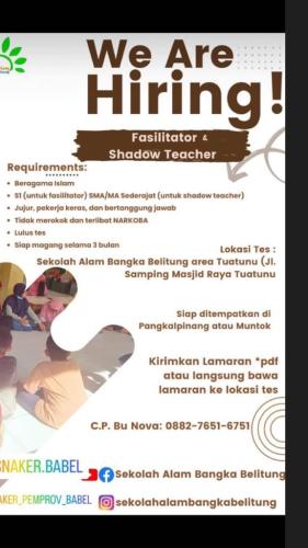 info Loker Fasilitator dan Shadow Teacher-Sekolah Alam Bangka Belitung