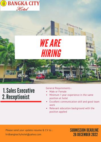info Loker RECEPTIONIS dan SALES EXECUTIVE-Bangka City