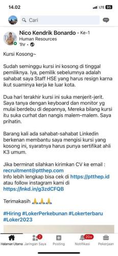 info Loker Staf HSE-PT THEP-Bangka
