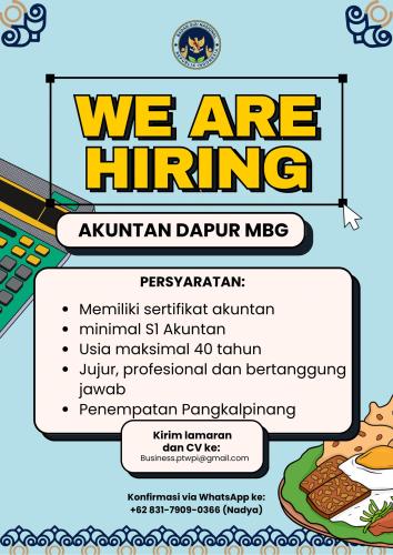 info Loker Akuntan Dapur MBG-Wilayah Pangkalpinang