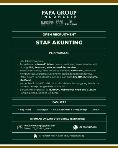 info Loker Staf Akunting-Papa Group Indonesia