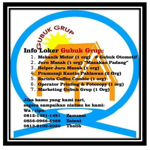 info Loker Mekanik Motor,Juru Masak,Helper Juru masak,Pramusaji Kantin,Barista Coffee Combi,Operator printing/Fotokopi,Marketing-sungailiat
