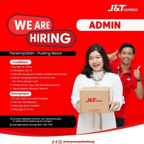 info Loker Admin-J&T Express-Puding Besar