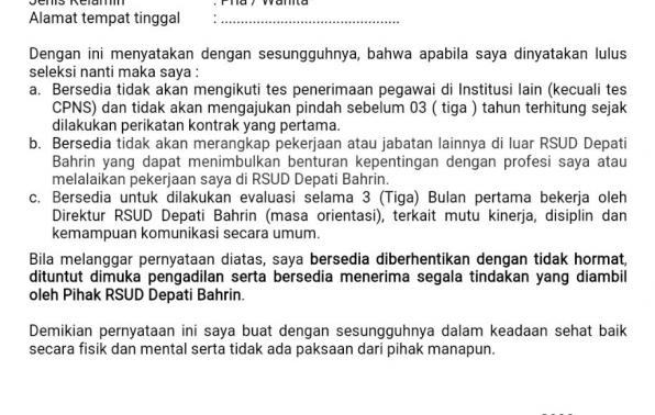 contoh surat pernyataan