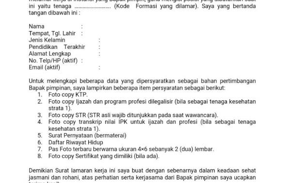 contoh Lamaran pekerjaan